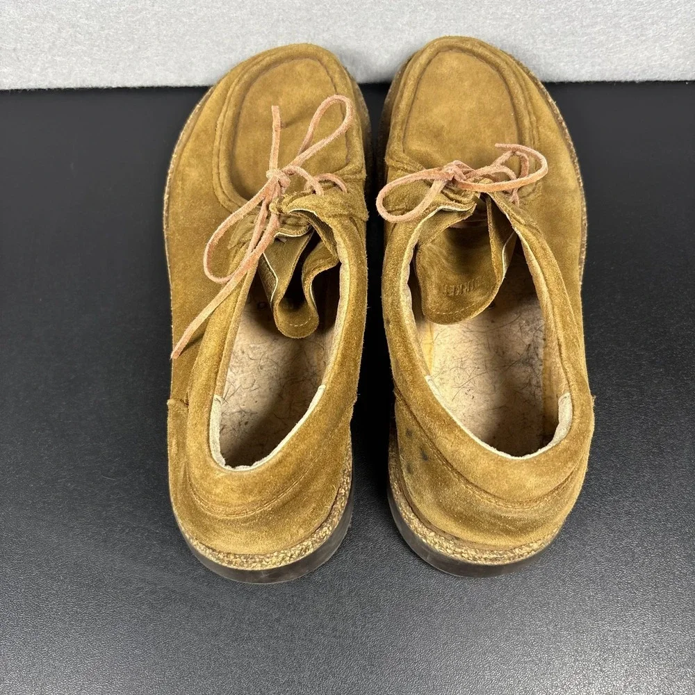 Birkenstock Utti Lace Up Suede Moccasin Shoes Brown Mens 43/10-10.5 No Insoles